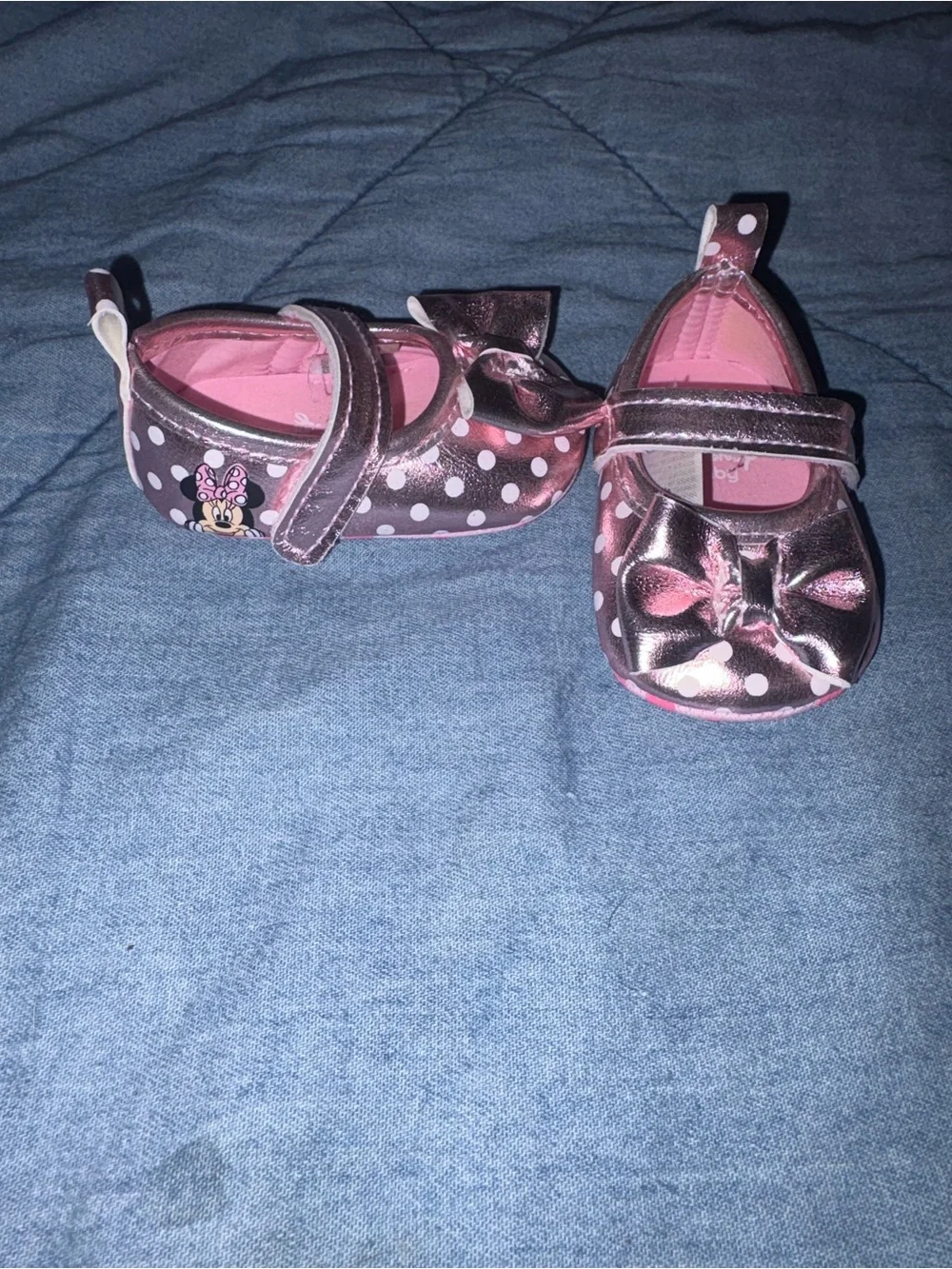 Baby Girls Metallic Pink Mary Jane Shoes with Bow